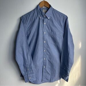 J.CREW Size S Men’s Secret Wash organic cotton poplin shirt Waterfall